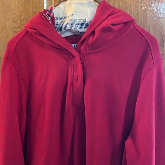 Lands End Red Hooded Sweatshirt Size XL - Picture 2 of 7